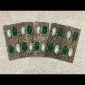 Five vintage lamp panels